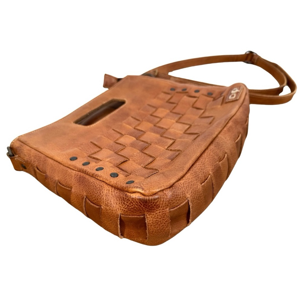 Bed Stu Orchid Woven Leather Versatile Crossbody Bag Tan Brown Leather - Picture 7 of 16
